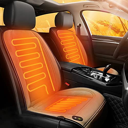 Generisch Winter Autositzauflage mit voller Rückenlehne - Bequeme Sitzmatte für Fahrer- und Beifahrersitz - Passend für in PKW, SUV, LKW und Transportern (Beige, Einzelsitz)