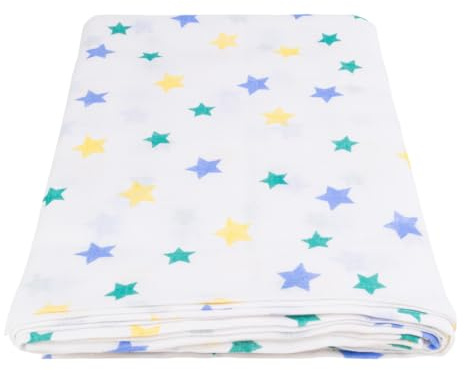 Clinotest Mullwindeln Spucktücher Baby Set – 10 Stück, 80x80 cm, Waschbar bis 95°C, Kochfeste Mulltücher, 100% Baumwolle, Keine Einlaufen, Ideal als Schmusetuch oder Lätzchen, Sternmotiv