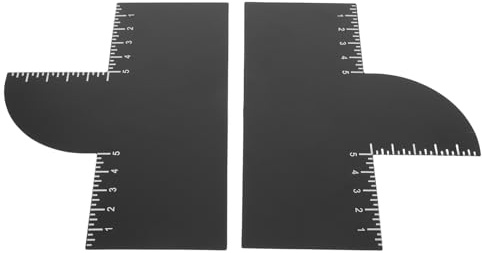 ELAYARD Strumento per il Contorno della Barba e Attaccatura dei Capelli Scheda Parrucchiere in Plastica Resistente con Indicatori di Misurazione Set 2 Pezzi per Styling Professionale e