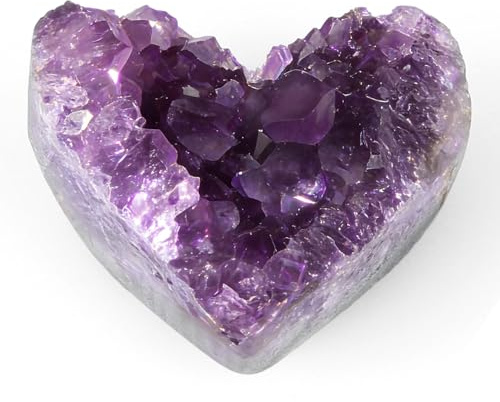 RNHDLY Amethyst SteinA 3,5-4,5cm Herz Amethyst Kristall | Herz Amethyst Druse Rohstein, Amethyst Kristalle, Heilung Stein für Meditation, Dekoration und Energielenkung