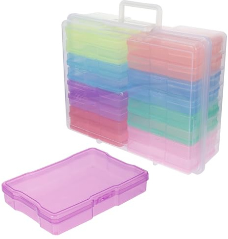 Cabilock Caja de Almacenamiento para Fotos 4x6 Pulgadas, Organizador Plástico Transparente para Fotografías y Manualidades, Contenedor Grande para Material de Artesanía y Oficina, 1 Unidad