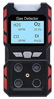 Detector de Gas inflamable portátil CO H2S O2 CH4 EX 4, medidor, probador, analizador, Pantalla LCD Recargable, Sonido, luz y Descarga Escucha
