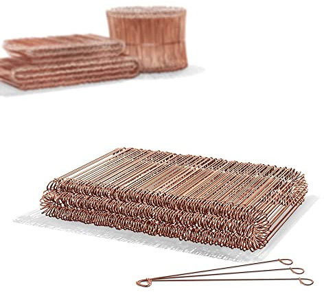 Heimfleiss® Rödeldraht Betonbindedraht 1,0 x 100-160 mm (250 Stk.) - verkupferter Bindedraht in 250, 500 & 1000er Bündel - Ösendraht Drilldraht für Drillapparat & Rödelzange - Drahtsackverschlüsse | Verkupferter Ösendraht & Drilldraht für Drillapparat & Rödelzange | stabiler Bindedraht für Moniereisen, Bau, Garten & Deko