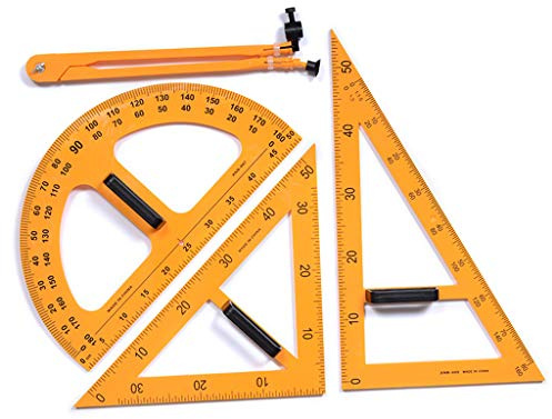 ShiftX4 Multifunktionales Lehrlineal Set Dreieckskompasse Winkelmesser Messlineal Mathe Geometrie Werkzeuge