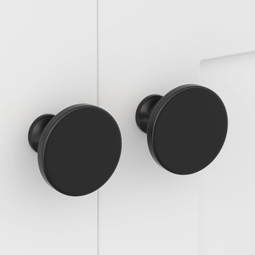 LONTAN 10 Pack Black Cupboard Knobs Black Drawer Knobs Solid Kithcen Hardware for Dresser Drawers Zinc Alloy Drawer Hardware