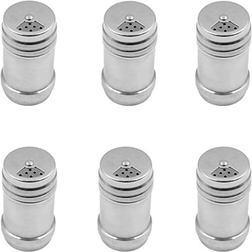 Leyangamz 6 Gewürzdosen Silber I Hohe Kapazität Gewürzstreuer Edelstahl Set Gewürzgläser Set, Rund Gewürzdosen Gewürzstreuer, Gewürzbehälter für Spice, Kräuter, Gewürze, Herb, Kaffee