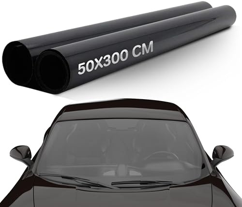 TEMPO DI SALDI Pellicola Oscurante Vetri Auto 50x300 cm Effetto Fumé e Protezione UV, Pellicola per Vetri Auto Universale, per Auto, Casa, Ufficio, Ideale anche per Porte e Finestre