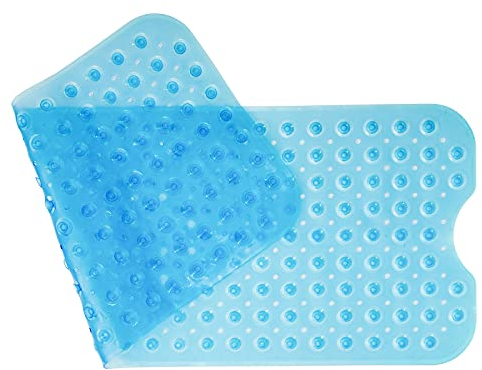 100 x 40 cm Badematte Rutschschutz, Badezimmer Badewanne Matten für Wanne, Maschinenwaschbare Duschmatte für Kinder und Ältere (Blau)
