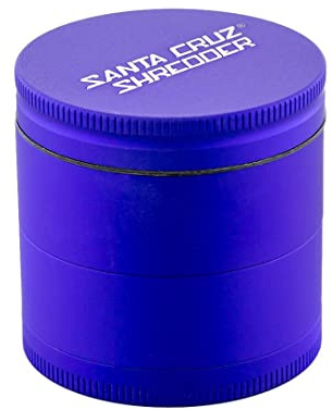 Santa Cruz Shredder Metal Herb Grinder Knurled Top for Stronger Grip 4-Piece 1.7 (Purple)