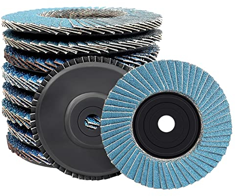 JOLIGAEA 10 Stück Fächerscheiben Set │ ø 76 mm x 10 mm │ Mixpack (je 3 x Korn 40/60 je 2x Korn 80/120) │ Schleifscheiben für 10,8-12V Winkelschleifer │ Metall Lamellenscheibe