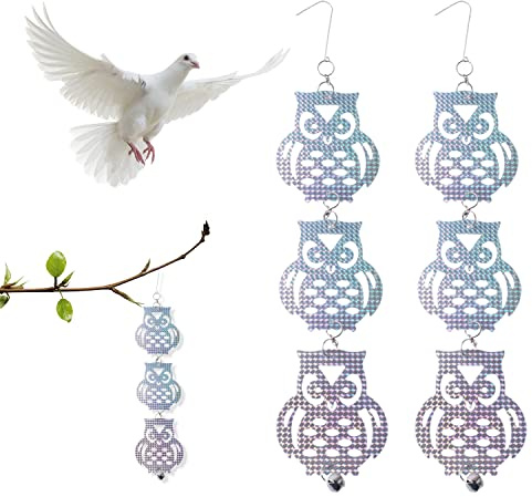 XPOOP Lot de 2 Répulsif Oiseaux, Répulsif Pigeons, Bande Répulsive Anti Oiseaux, Barre Effaroucheur Oiseaux, Clochette Anti Oiseau, Répulsif Oiseaux Réfléchissant pour Eloigner Pigeon Moineau Corbeaux