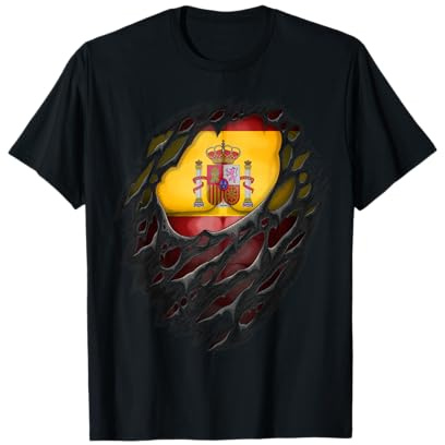 Bandera de España desgarrada con raíces españolas Camiseta