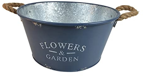 Sesua Zink Pflanztopf Pflanzgefäß Flowers & Garden grau rund 37,5x18cm