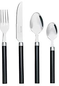 Martin Mart 16 Piece Cutlery Set Specially Designed So You Can Have The Perfect Grip and Comfort - Black