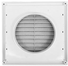 200mm Louvred Wall Grille, 8 White Extractor Fan Air Ventilation Grille Covers with Insect Screen for Bathroom Bedroom Kitchen