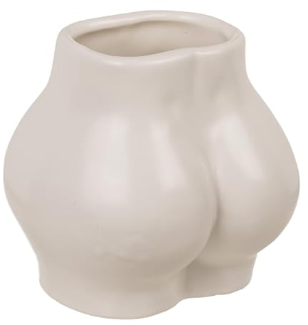 Vaso in ceramica Booty, 11 x 8 x 10 cm, 450 ml, in confezione regalo, colore: bianco