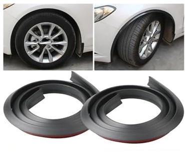 FIXCOR 2 Uds Guardabarros Coche Ceja Embellecedor Anticolisión Guardabarros Rueda Coche Molduras Protección Protector Arco Goma Universal