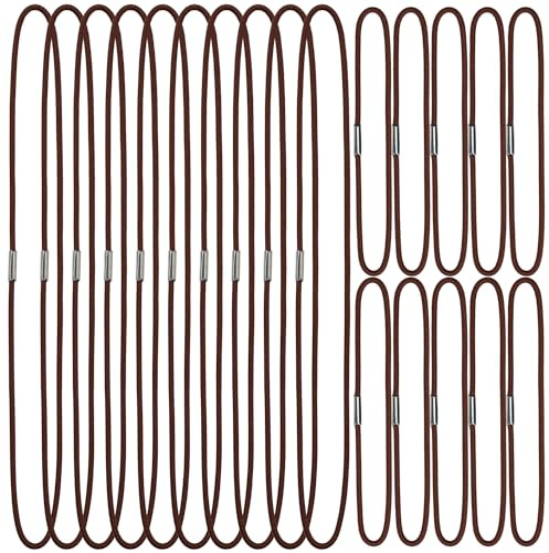 Mini Skater Travel Notebook Elastic Bands for Refillable Travel Journals Planners, Two Sizes, Pack of 20 (Brown, A5 & Passport Size)