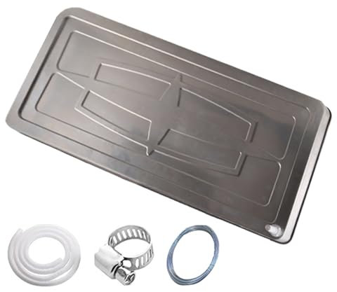 DJJYCTNM Air Conditioner Drip Pan HAVC Drain Pan Stainless Steel Drip Tray Large Water Tray for Central Air Conditioning Fan Coil, Window Air Conditioner - Bottom Water Outlet ( Color : 93*44cm/37*17i