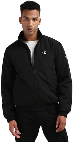 Calvin Klein Uomo Giacca a Vento Unpadded Harrington con Colletto alla Coreana, Nero (Ck Black), XXL