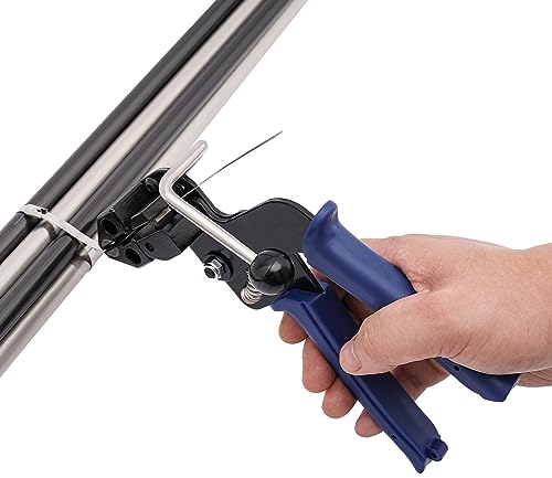 100 Stück Edelstahl Kabelbinder + Kabelbinder Zange, Metall Kabelbinderwerkzeug Kabelbinder aus Edelstahl Kabelbinderwerkzeug zum Festziehen Geschnittener Kabelbinder