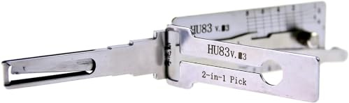 QiDAi HU83 v.3 2-in-1 HU83 Dietrich- und Decoder-Werkzeug, Dietrichschloss-Set für Autos, Auto-Zündschloss und Türöffnungswerkzeug