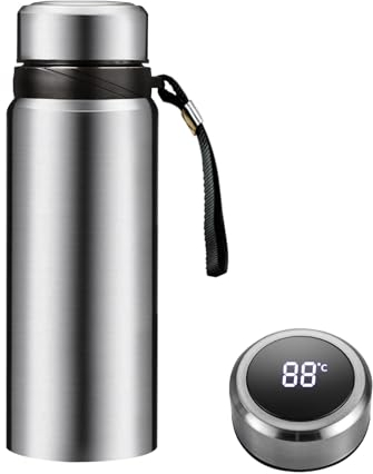 Borraccia intelligente da 150 ml, con display digitale della temperatura, infusore per tè e caffè, tazza termica a LED a doppia parete, isolamento sottovuoto, in acciaio inox, a prova di perdite,