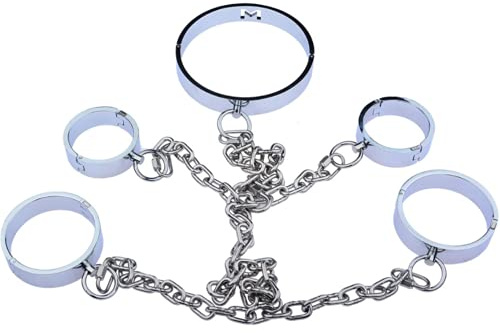 Metall Fesseln Edelstahl Handschellen Knöchel Manschetten Ankle Cuffs Sklaven Zurückhaltung Kragen Halsbänder 12cm/14cm für Paar bdsm Bondage Set Erwachsenen Spiel Sexspielzeug,Male