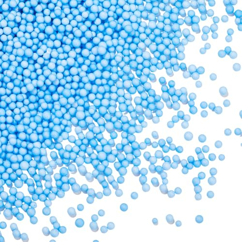 SOFPLATE 25G 2.5mm A 3.5mm Perline di Schiuma per Artigianato Piccole Palline di Schiuma per Artigianato In Polistirolo Rotondo Blu Cielo Scuro Liscio riempire per Vasi Sacchetto di Fagioli Cuscino Pe