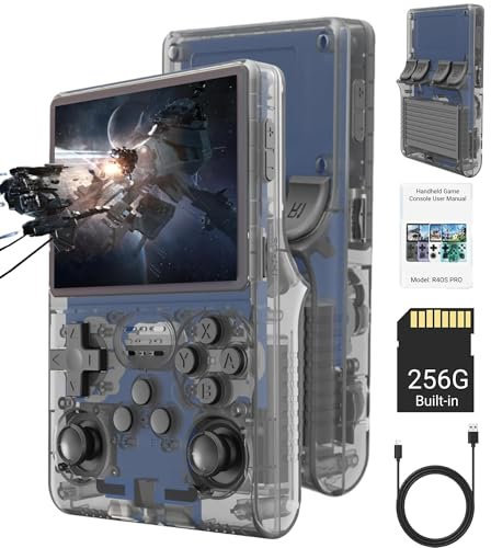R40S Pro Retro Handspielkonsole, 3,5-Zoll-IPS-Bildschirm, 30.000 Spiele, Retro Spiele Konsole, 3800 MAh Wiederaufladbare Tragbare Tragbare Taschenkonsole, Unterstützt über 20 Spieleemulatoren