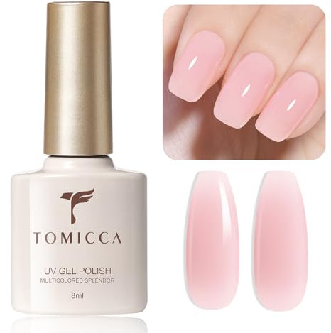 TOMICCA UV Nagellack, Beige Rose Gel Nagellack UV/LED Soak-Off Gel Nail Polish Geeignet für Anfänger Nail Art Salon DIY Home, 8ML