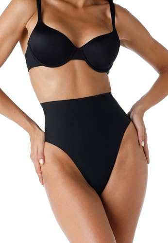Lovable Gaine de Culotte de Rangement et de modélisation avec Taille Haute, sous-vêtements Fonctionnels, Shapewear, Smooth Shaping pour Femme, Noir, L