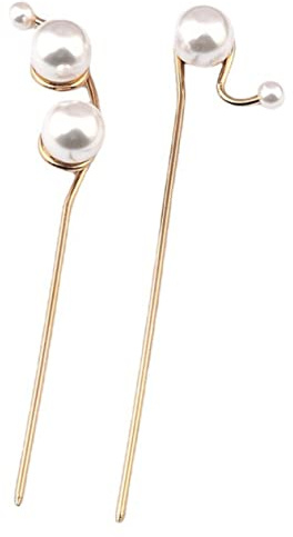 Beaupretty Lot de 2 Épingles à Cheveux en Perles Métal, Taille Moyenne, Accessoires Capillaires Chinois Vintage, pour Femmes et Filles, Coiffures Relevées au Quotidien Fête