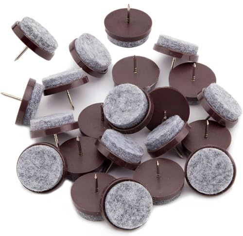 60 Pièces Patins à Vis en Feutre,Clous Patins de Meuble,Ronds 20mm Patins Chaises a Clouer Tampon Chaise Feutre,pour Chaises de Meuble Protecteurs de Pieds de Table