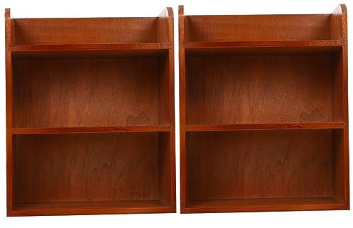 Schmuck-Organizer aus Holz mit 2 Ablagen für Schreibtischaufbewahrung und Schminktisch, Wandaufhängung, Schmuckhalter für Puppen, Puppen und Bürobedarf