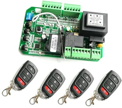 Motor de puerta corrediza, Versión Universal, abridor de Motor de puerta corredera, tarjeta de placa base, placa de circuito reemplazada, control remoto de código rodante de 433,92 Mhz para motor de p