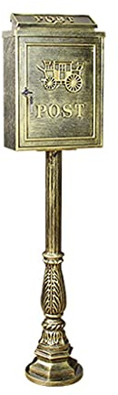 MLLXUXANCC Pole Mailbox Outdoor Rain Letter Box Garden Post Box Villa Decoration Box (Color : B)