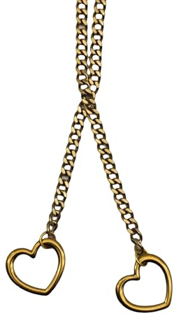 MALOUSUN Collier ras du cou pour femme, en acier inoxydable, collier en forme de cœur, chaîne en Y, collier ras du cou pour hommes et femmes, pendentif cubain gothique, M, Métal, no