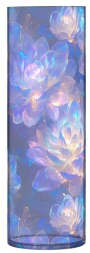 Grande vaso cilindrico viola a forma di dalia, 30 x 9 cm, per tavoli, infrangibile, per soggiorno, soggiorno, camera da letto, decorazione per feste