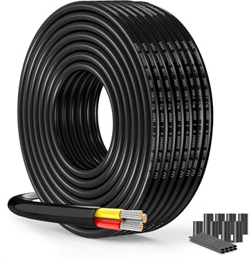 SCHDRA UL2464 24 AWG 3 Core Low Voltage Cable, 3x0.2mm², 49.21 ft | UL2464 low voltage cable with stranded tinned copper and flexible PVC for LED, sensors, solar and automotive projects