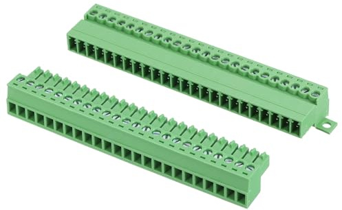 sourcing map Connettore per morsettiera a vite a 24 pin, passo 3,5 mm, maschio e femmina, terminale a vite per montaggio su PCB 300 V 8 A, connettore verde per progetti elettronici domestici