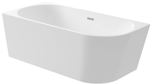 Balneo Baignoire Avola Chrome - Baignoire Acrylique 150 x 75 x 58 cm - Design Minimaliste Chromé - Élégance Moderne pour Salle de Bain - Harmonie avec Bois, Marbre - Style Industriel et Classique