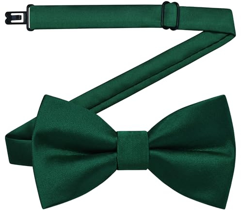 GUSLESON Dark Green Bow Ties for Boys Pre-Tied Baby Kids Bow Tie Adjustable Toddler Bowties for Wedding Party (0488-29)