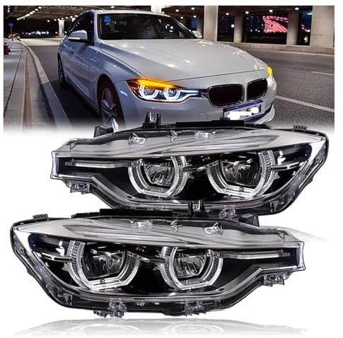 Fari Anteriori Per BMW F30 F35 320i 328i 335i Serie 3 2012-2019 Gruppo Fari A LED Sostituzione Fari Allo Xeno Alogeni Faro Proiettore Anteriore(Per alogeni)