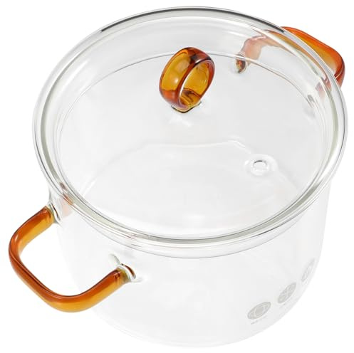 Olla de Vidrio de 1500ml con Tapa para Sopa y Verduras