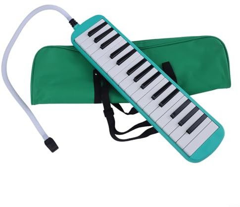 Melodica Musik-Keyboard-Instrument mit 32 Tasten, mit Tragetasche und Mundstücken, für Anfänger, Studenten, Kinder oder Erwachsene, Musikerziehung, Aufführungspraxis (grün)