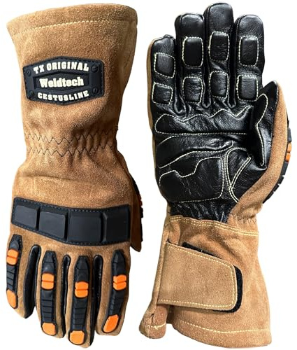 Cestus 7027, Impact Welding Gloves (1,3,12,60 pairs) Gel Padded Palm for Power Tool Handling, Vibration Dampening (1 Pair, 2X-Large)