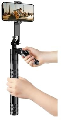 RWFRKABNK Perche À Selfie De 1,85 M, Trépied Compatible avec IPhone 16, 15, 14, 13 Pro Max, Téléphone Android avec Télécommande, Support À Rotule Panoramique(Normal Version)