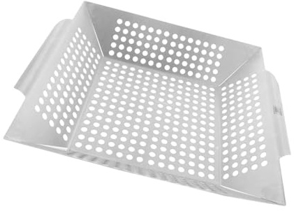 SEWACC Edelstahl Grillpfanne 20cm Quadratische BBQ Abtropfschale mit Löchern Rostfrei und Hitzebeständig Kompakt für Outdoor Grillen