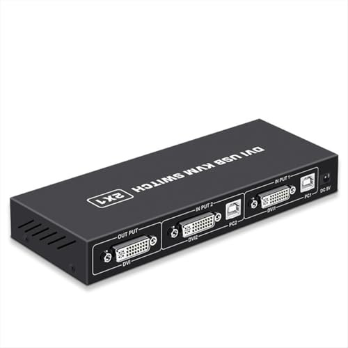 Lafeier Commutatore KVM DVI 2-in-1 4K Due computer Tastiera USB condivisa Mouse Monitor di stampa Schermo di commutazione multifunzione